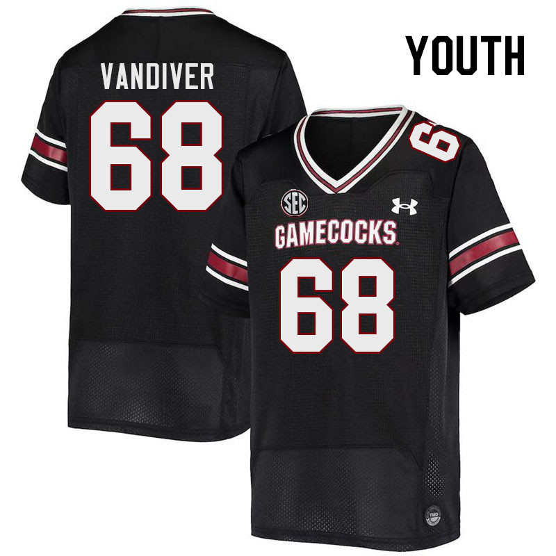 Youth #68 Campbell Vandiver South Carolina Gamecocks 2023 College Football Jerseys Stitched-Black